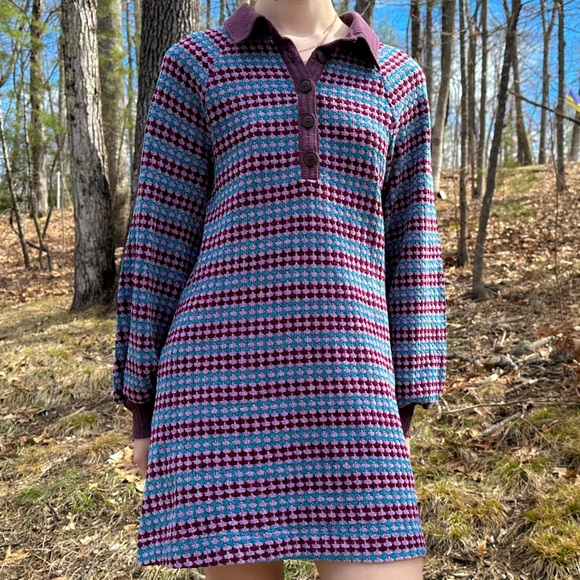 FREE PEOPLE purple chenille Maggie dress, M. - Picture 2 of 15